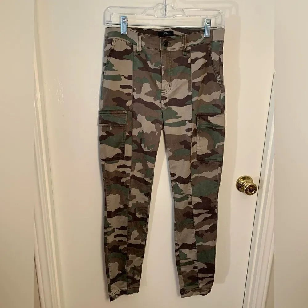 J. Crew GUC green camo cargo toothpick pants Size 27